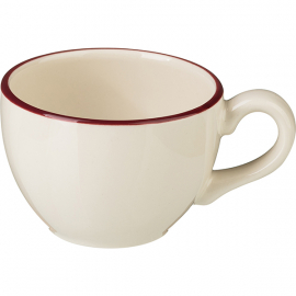 Чашка кофейная «Кларет»; фарфор; 85мл; D=65,H=50,L=85мм; бежев.,бордо