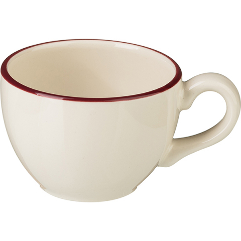 Чашка кофейная «Кларет»; фарфор; 85мл; D=65,H=50,L=85мм; бежев.,бордо