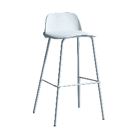 Стул полубарный Mist серо-голубой