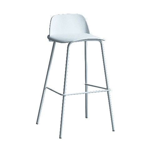 Стул полубарный Mist серо-голубой