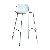 Стул полубарный Mist серо-голубой