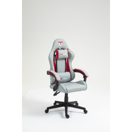 Кресло спортивное TopChairs Phantom ткань серо-красный