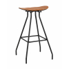 Стул барный Jerry черный с коричневой подушкой