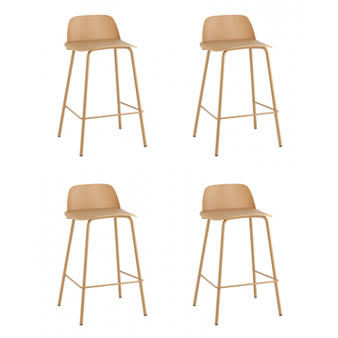 Стул полубарный Mist желтый 4 шт