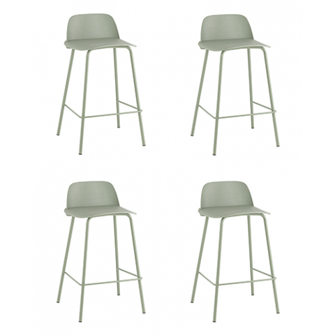 Стул полубарный Mist серо-зеленый 4 шт