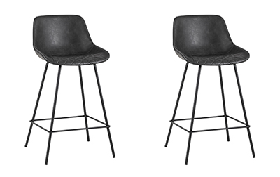 Стул полубарный TEXAS, экокожа, серый 2 шт