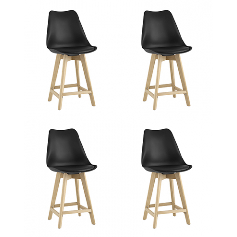 Стул полубарный Frankfurt, черный 4 шт