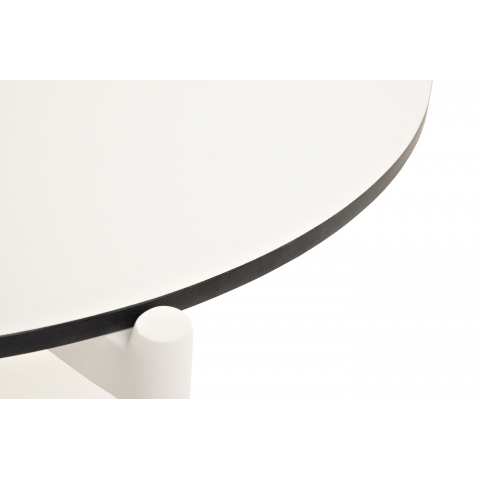 "Диего" журнальный стол из HPL 120х60 H40, каркас белый муар, цвет "молочный"