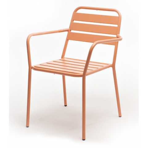 Стул Дионис с обработкой против ржавчины, стальной каркас, цвет светло-коралловый