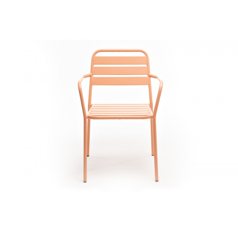 Стул Дионис с обработкой против ржавчины, стальной каркас, цвет светло-коралловый