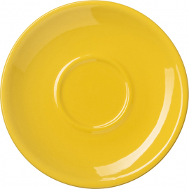 Блюдце «Пур-Амор»; фарфор; D=12/4,H=1см; желт.