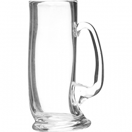 Кружка для пива «Пьяная»; стекло; 0,5л; D=90,H=198мм; прозр.