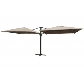 Зонт Фабриано двухкупольный 3x3м на алюминиевой опоре, тент темно-серый