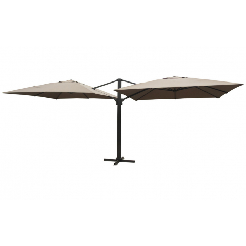 Зонт Фабриано двухкупольный 3x3м на алюминиевой опоре, тент темно-серый