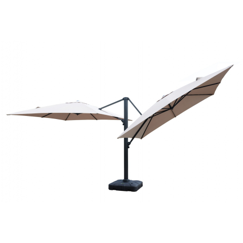 Зонт Фабриано двухкупольный 3x3м на алюминиевой опоре, тент темно-серый