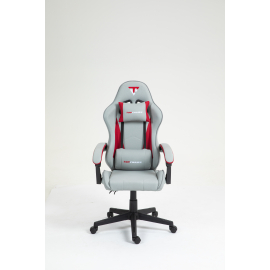 Кресло спортивное TopChairs Phantom ткань серо-красный