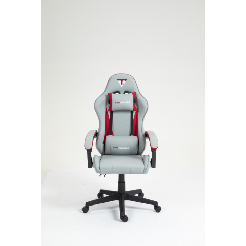 Кресло спортивное TopChairs Phantom ткань серо-красный