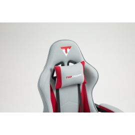 Кресло спортивное TopChairs Phantom ткань серо-красный