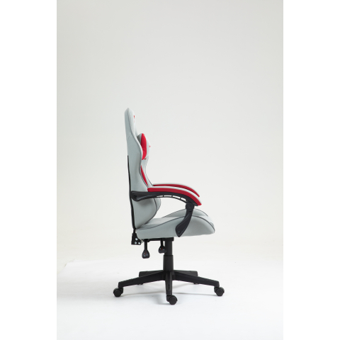 Кресло спортивное TopChairs Phantom ткань серо-красный