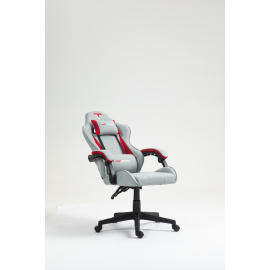 Кресло спортивное TopChairs Phantom ткань серо-красный