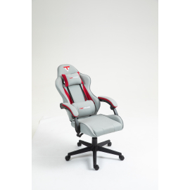 Кресло спортивное TopChairs Phantom ткань серо-красный