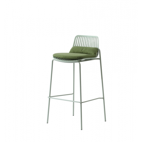 Стул барный Louran с подушкой зелёный