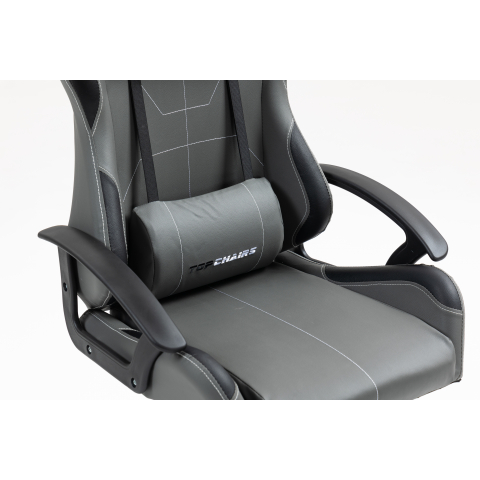 Кресло спортивное TopChairs Wyvern серо-черный