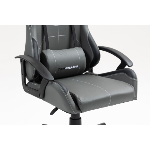 Кресло спортивное TopChairs Wyvern серо-черный