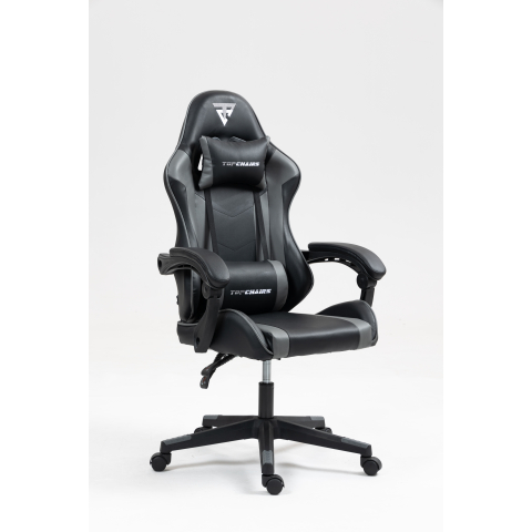 Кресло спортивное TopChairs Commander черно-серый