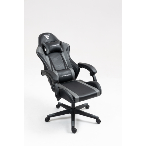 Кресло спортивное TopChairs Commander черно-серый