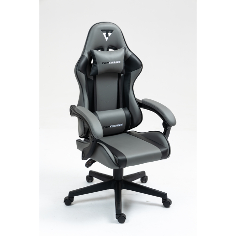 Кресло спортивное TopChairs Commander серо-черный