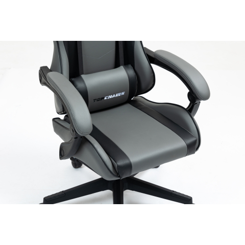 Кресло спортивное TopChairs Commander серо-черный