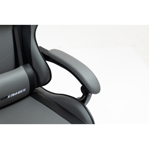 Кресло спортивное TopChairs Commander серо-черный