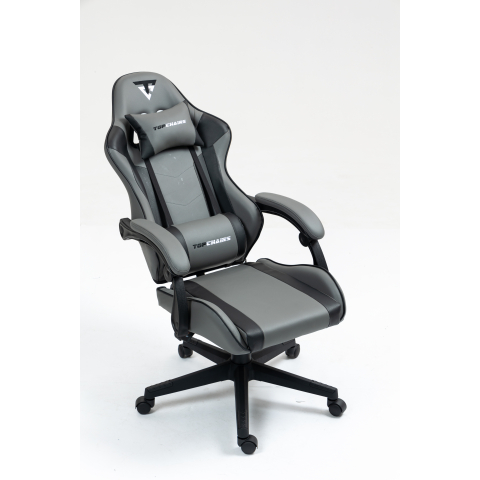 Кресло спортивное TopChairs Commander серо-черный