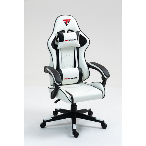 Кресло спортивное TopChairs Shadow бело-черный