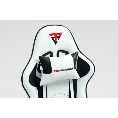 Кресло спортивное TopChairs Shadow бело-черный