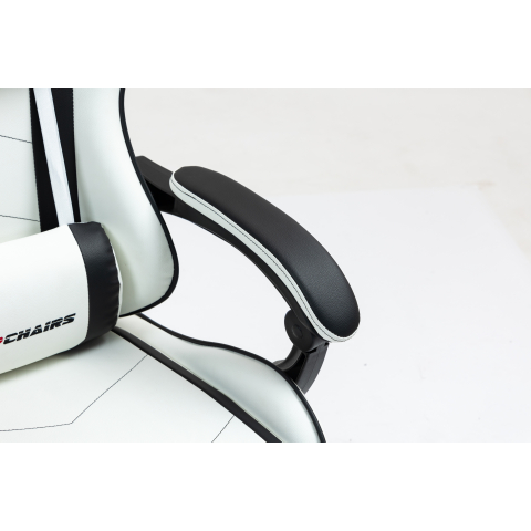 Кресло спортивное TopChairs Shadow бело-черный