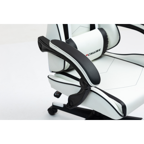 Кресло спортивное TopChairs Shadow бело-черный