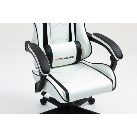 Кресло спортивное TopChairs Shadow бело-черный