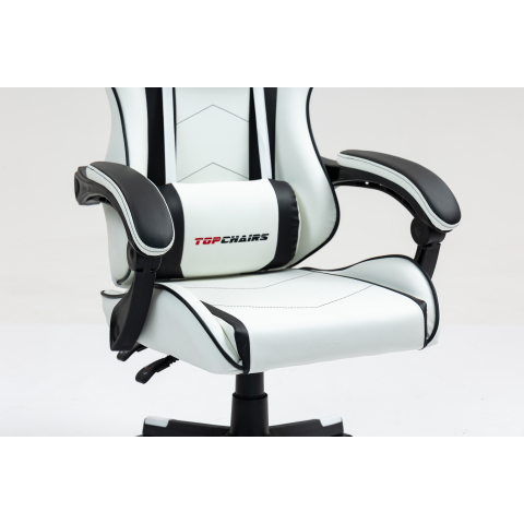 Кресло спортивное TopChairs Shadow бело-черный