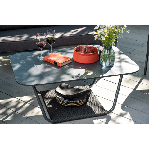 Комплект Канны лаунж-зона 4-местная плетеная из роупа (веревки), цвет темно-серый