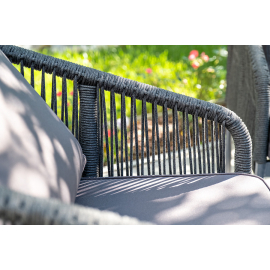 Комплект Канны лаунж-зона 4-местная плетеная из роупа (веревки), цвет темно-серый