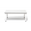 "Канны" журнальный столик из HPL 90х60, H40, каркас белый, цвет столешницы "молочный"