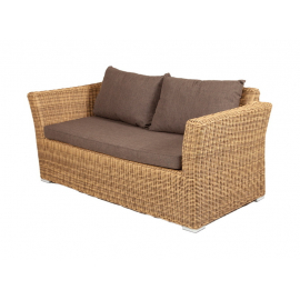 "Капучино" диван из искусственного ротанга двухместный, цвет соломенный