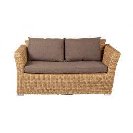 "Капучино" диван из искусственного ротанга двухместный, цвет соломенный