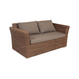 "Капучино" диван из искусственного ротанга двухместный, цвет коричневый