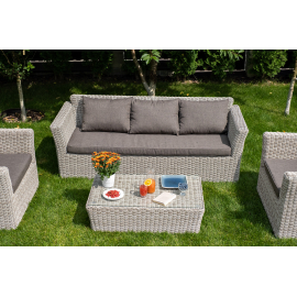 Диван Капучино из искусственного ротанга трехместный цвет бежевый