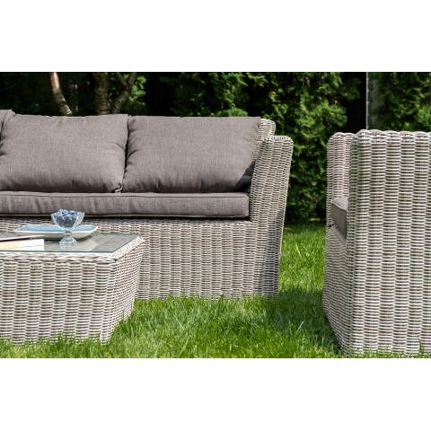 Диван Капучино из искусственного ротанга трехместный цвет бежевый