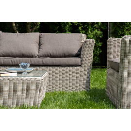 Диван Капучино из искусственного ротанга трехместный цвет бежевый