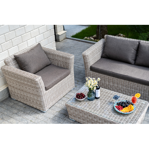 Кресло Капучино из искусственного ротанга, цвет бежевый